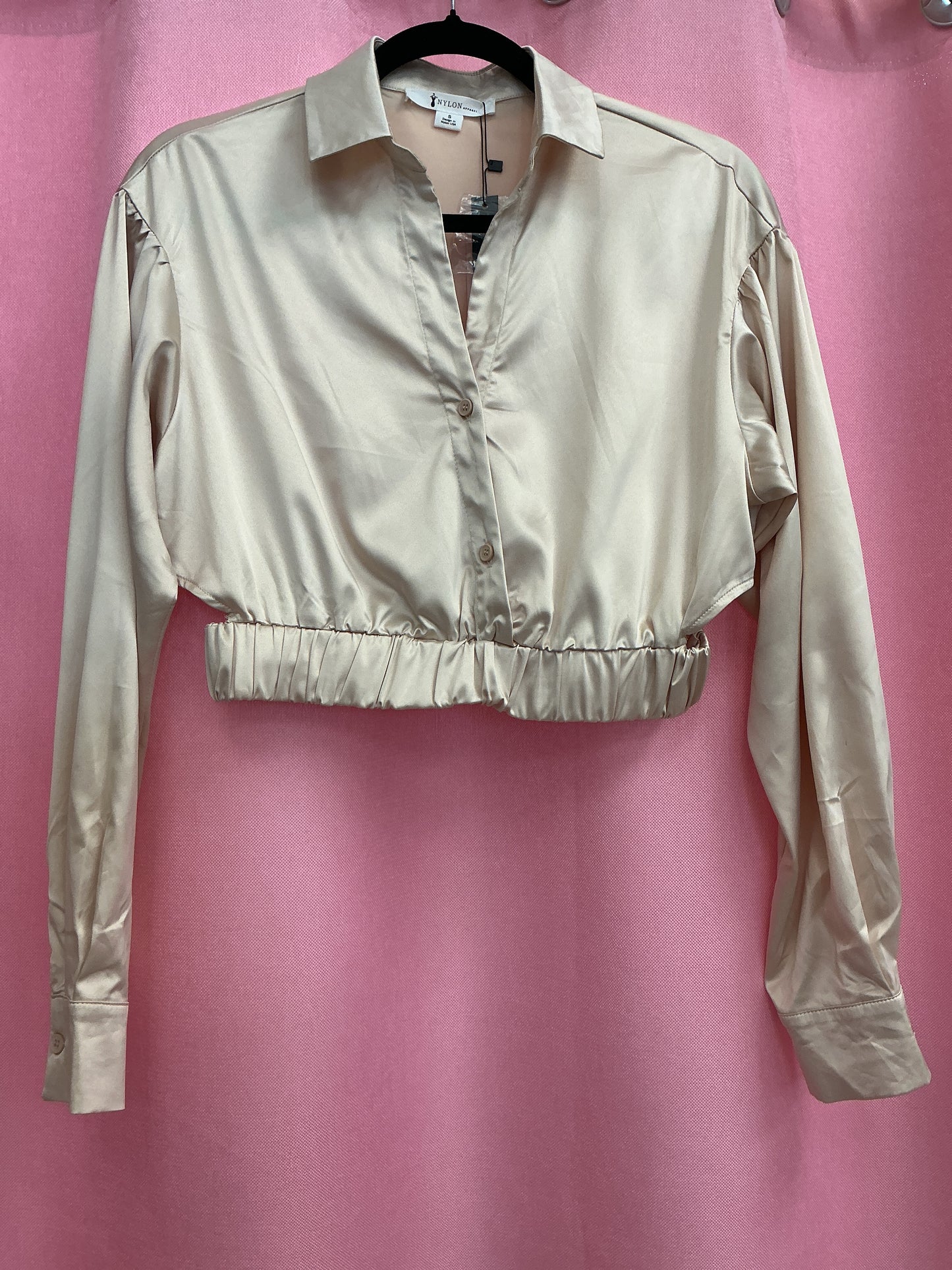 Blusa Corta Satén con Elástica en la Cintura