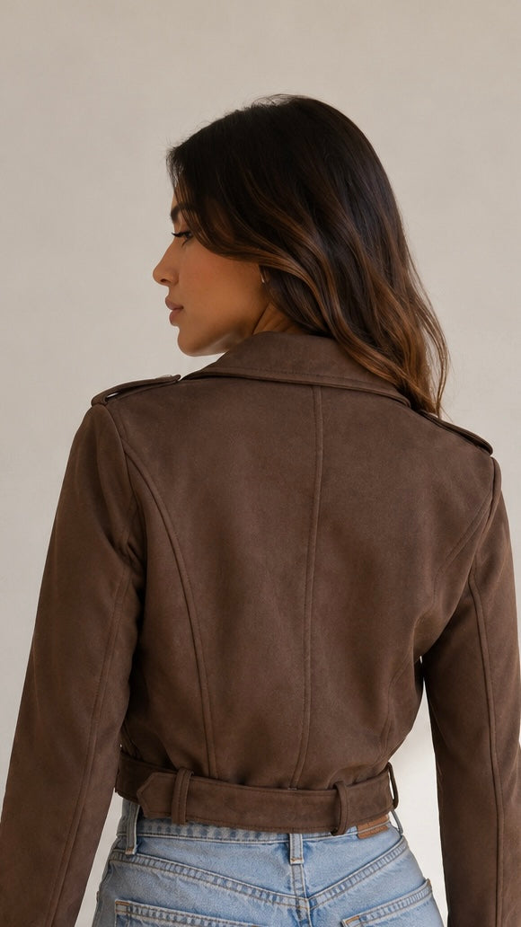 Mini moto belted jacket