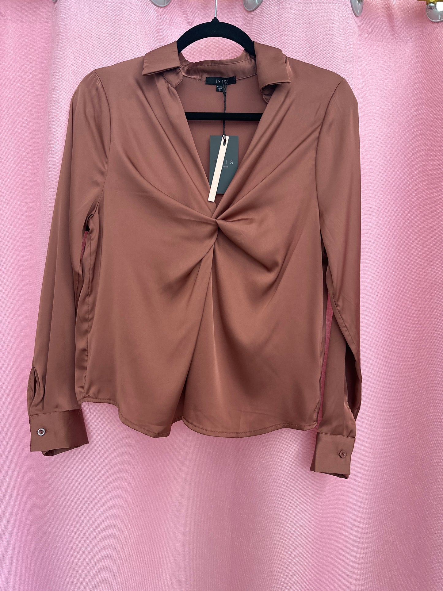 Blusa manga larga de seda