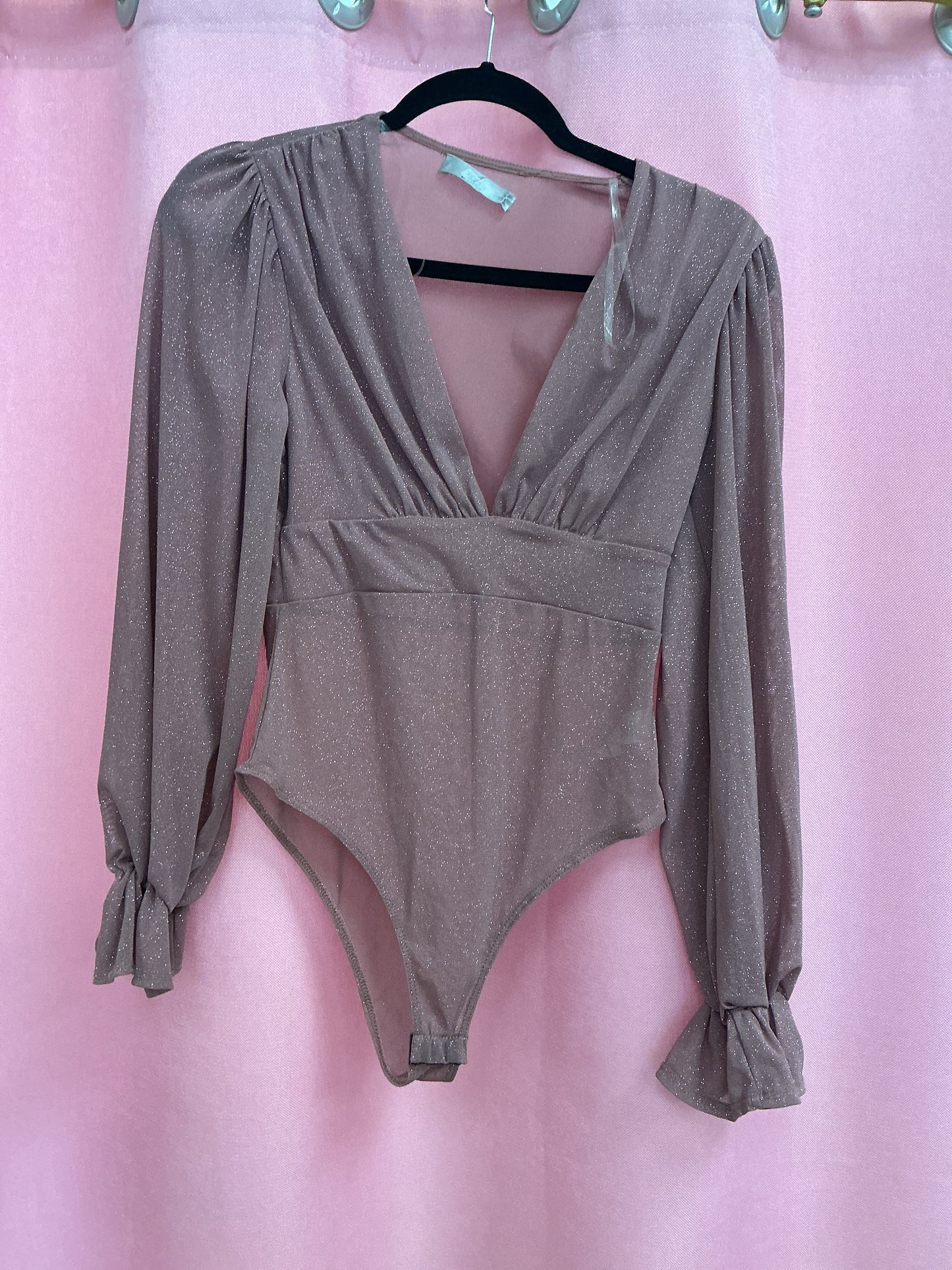 Blusa manga larga brillante