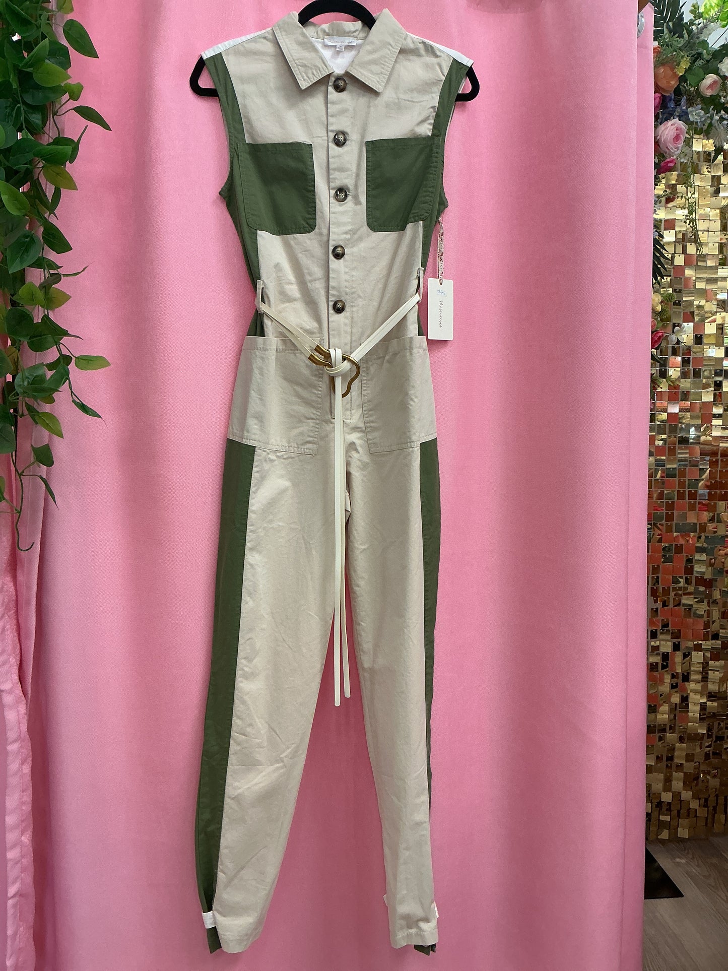 Braga Sin Mangas Beige y Verde Militar