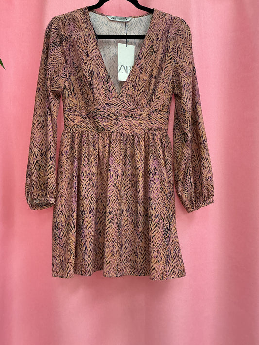 Vestido Cóctel Manga Larga Multicolor