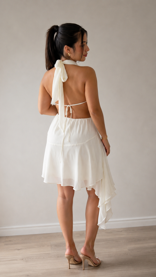 Golden Whisper Cowl Dress