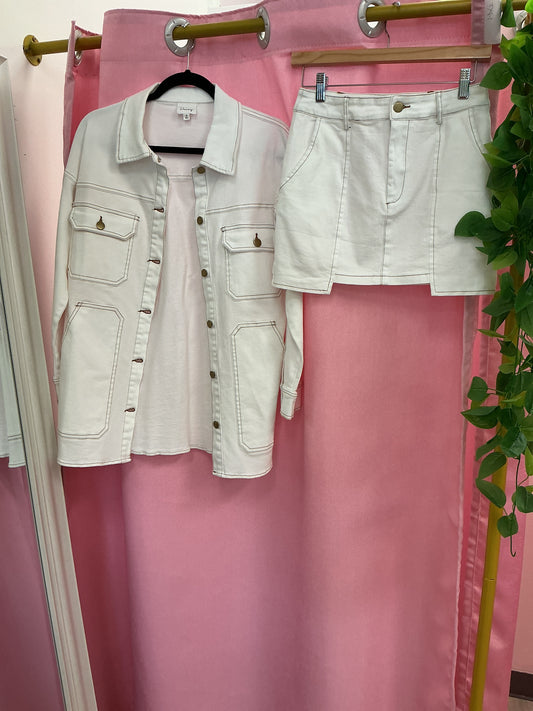 Set de Jean camisa de botones y falda
