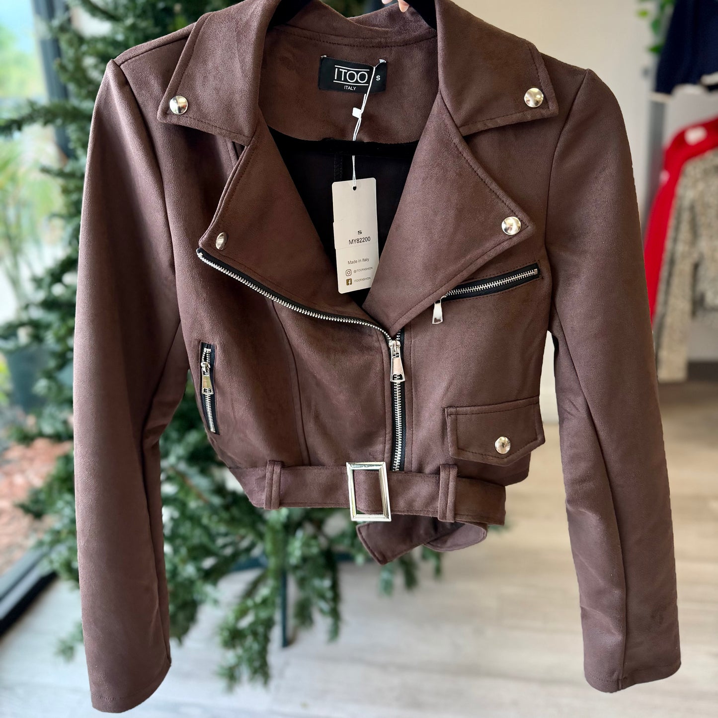 Mini moto belted jacket