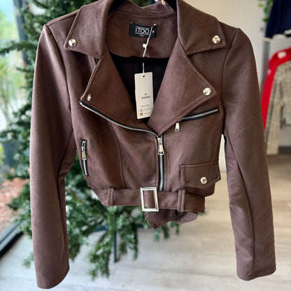 Mini moto belted jacket