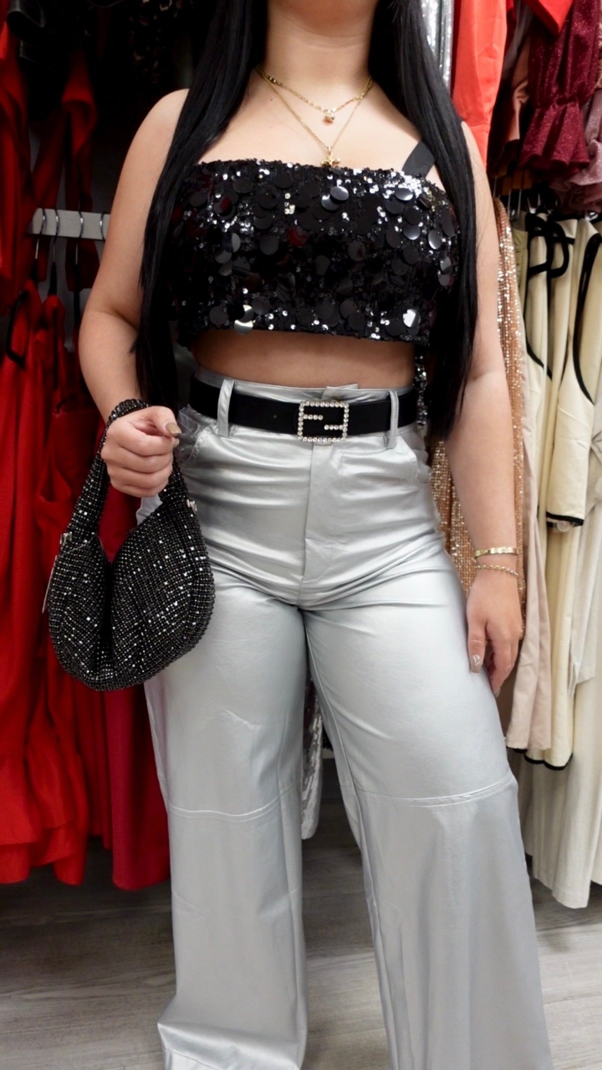 Midnight Sequin Top