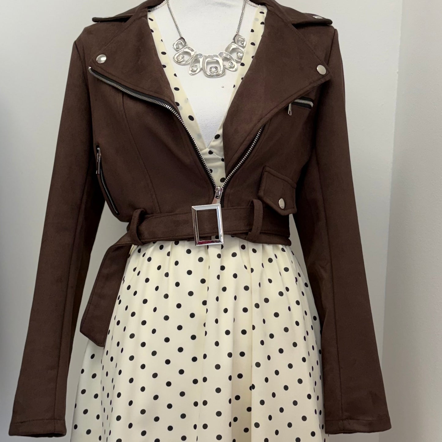 Mini moto belted jacket