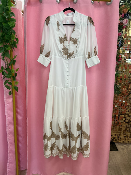 Vestido largo con botones y manga mediana