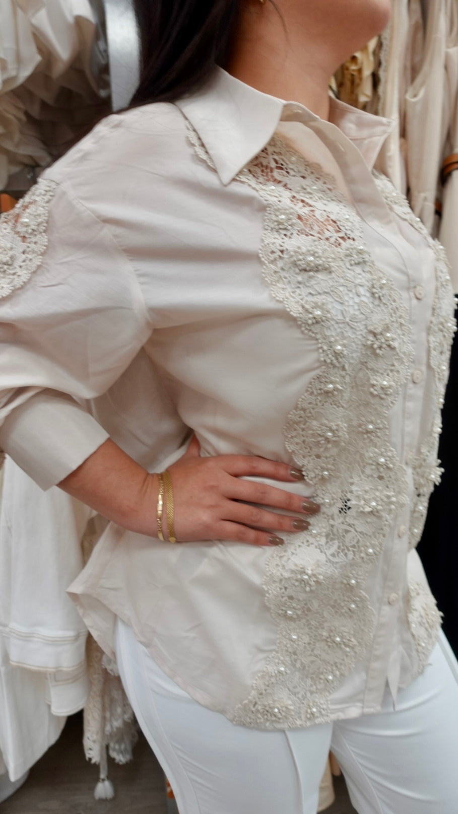 Lace Bloom Button Up