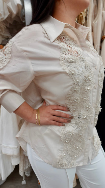 Lace Bloom Button Up