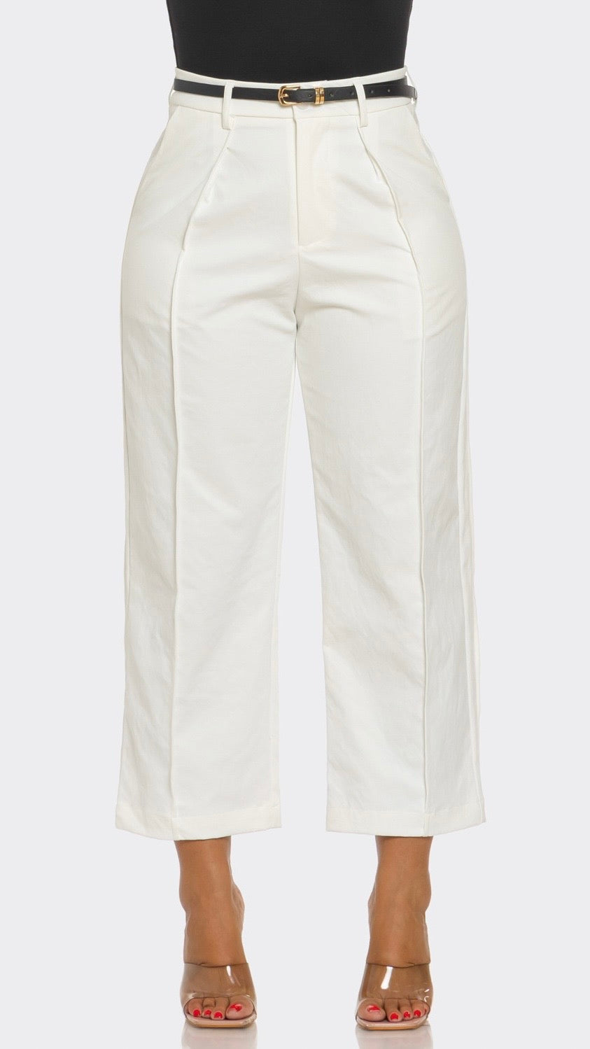 Belted Capri Pants