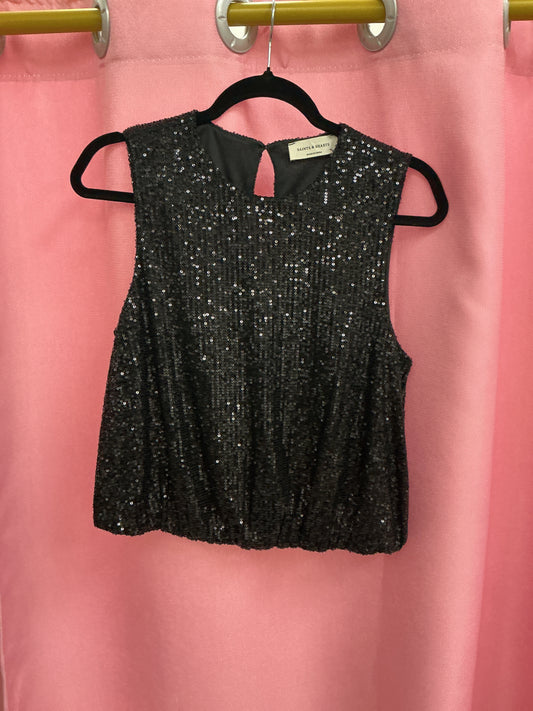 Blusa con lentejuelas sin manga y bombacha