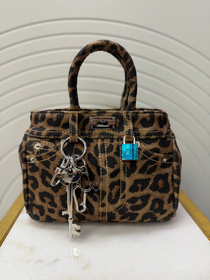 Mini leopard denim