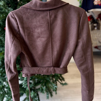 Mini moto belted jacket