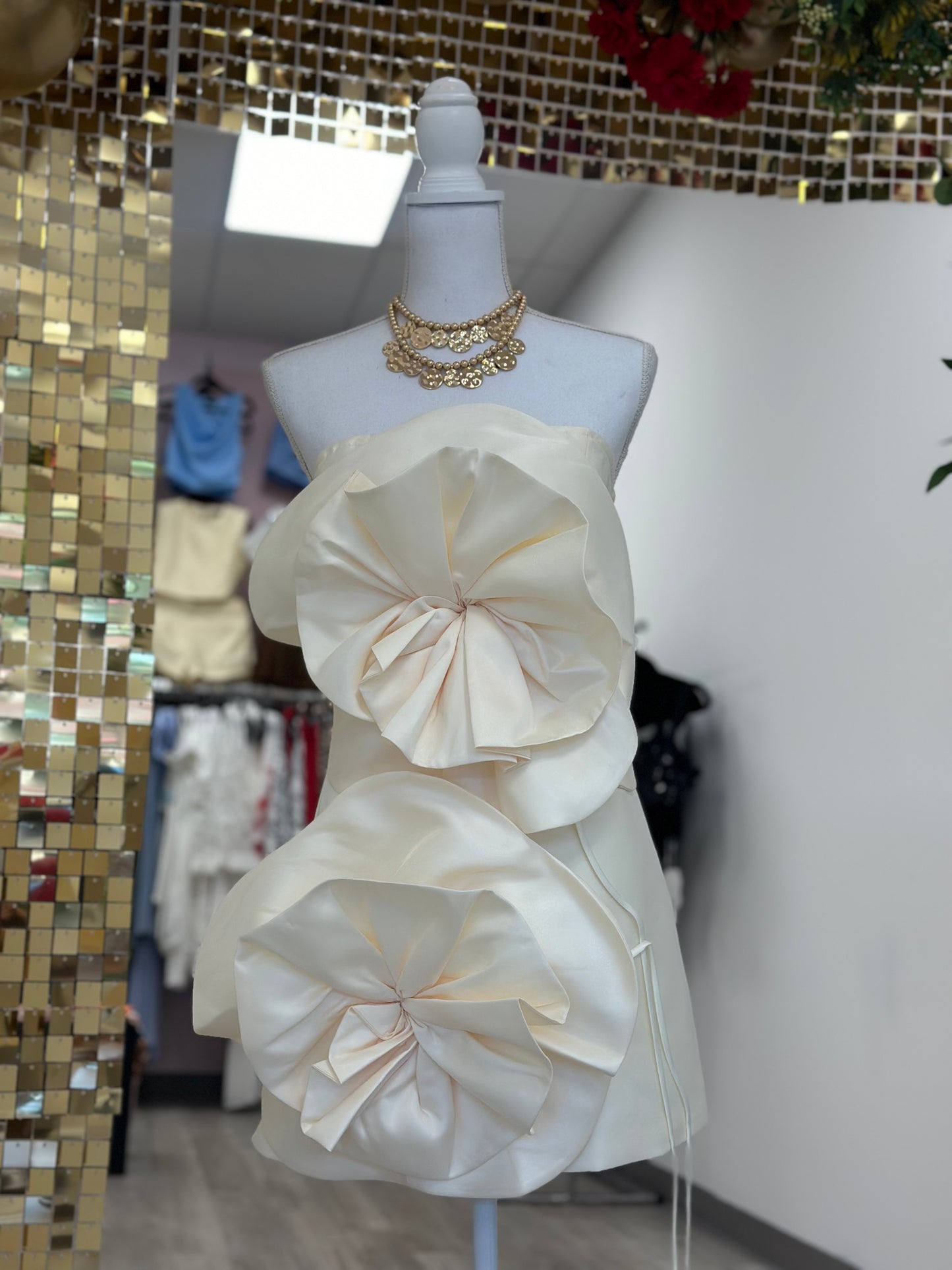 Structured Floral Dress