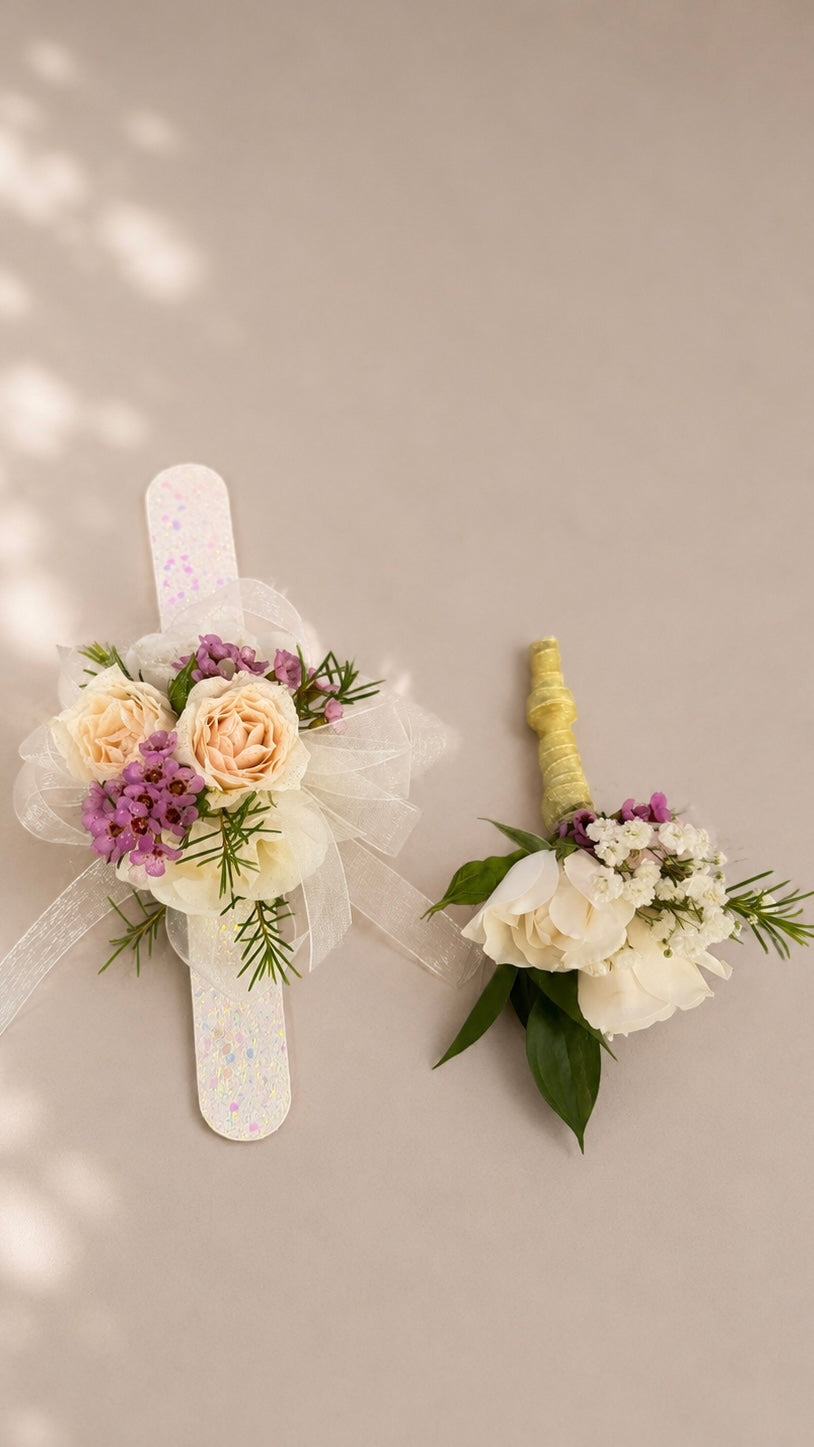 Prom Corsage & Boutonniere Set