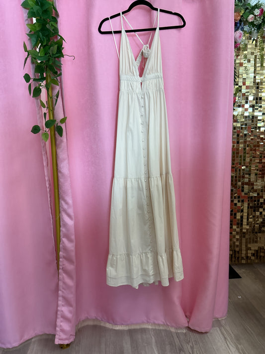Vestido largo beige