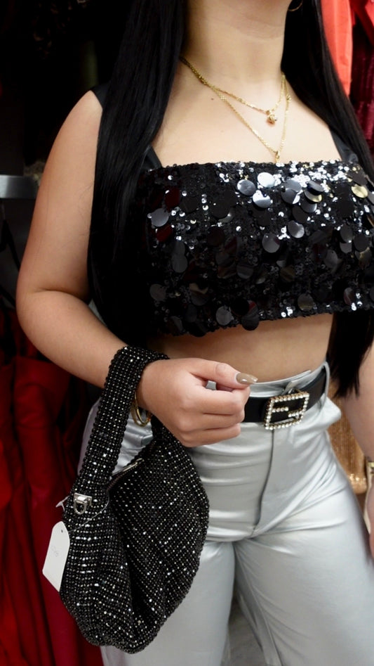 Midnight Sequin Top