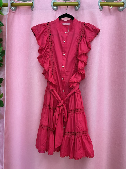Vestido de volados con botones