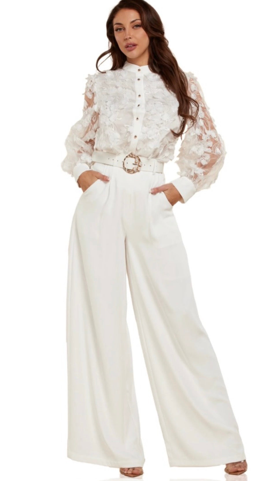 White Wide Leg Pants
