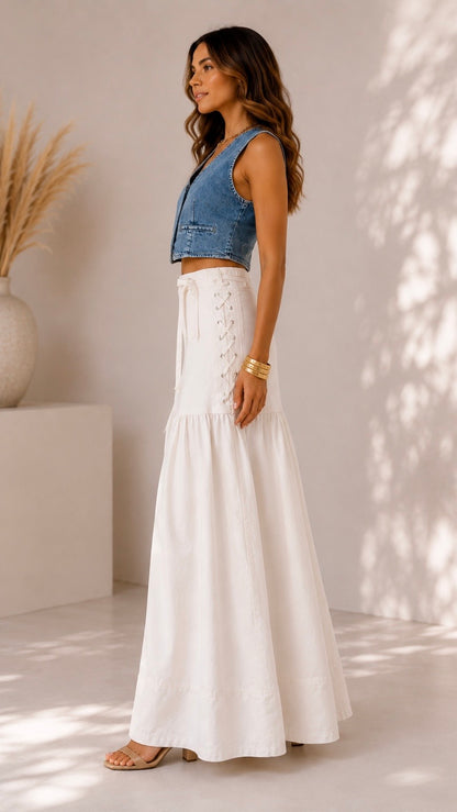 Dreamy Lace Up Skirt