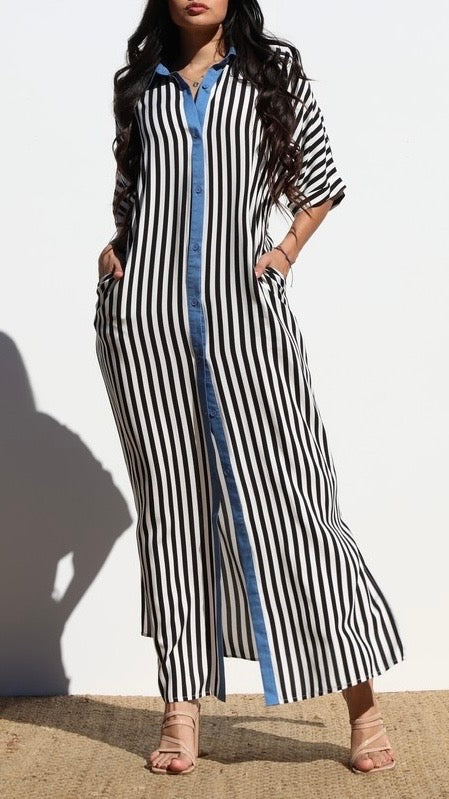 Skyline Stripes Maxi Dress