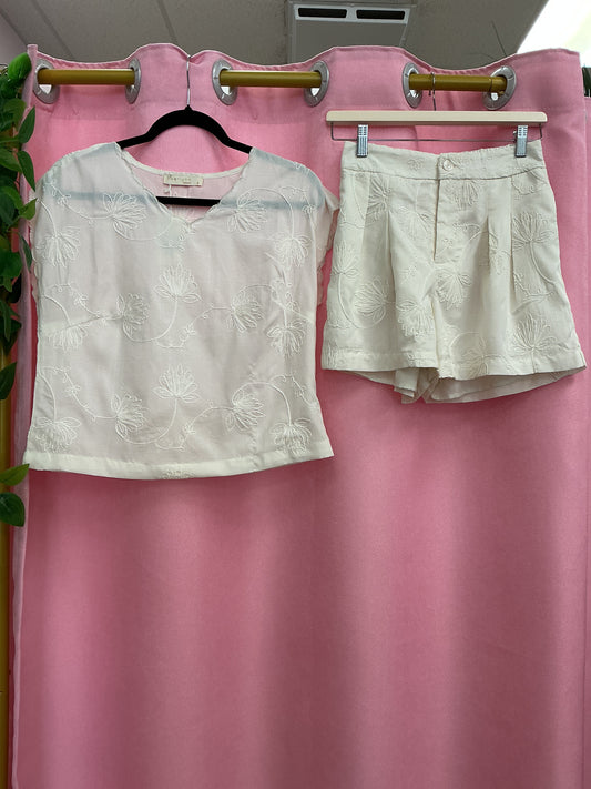 Set Bordado Color Hueso