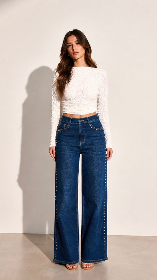 Silver stone Jean