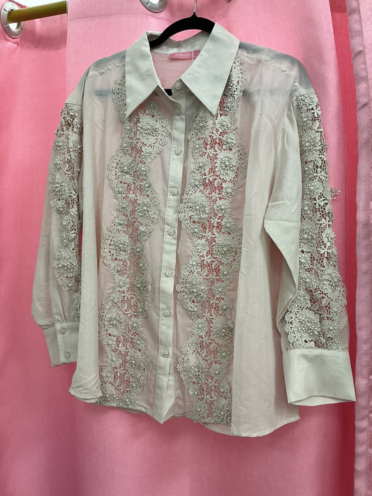 Camisa manga larga de encaje