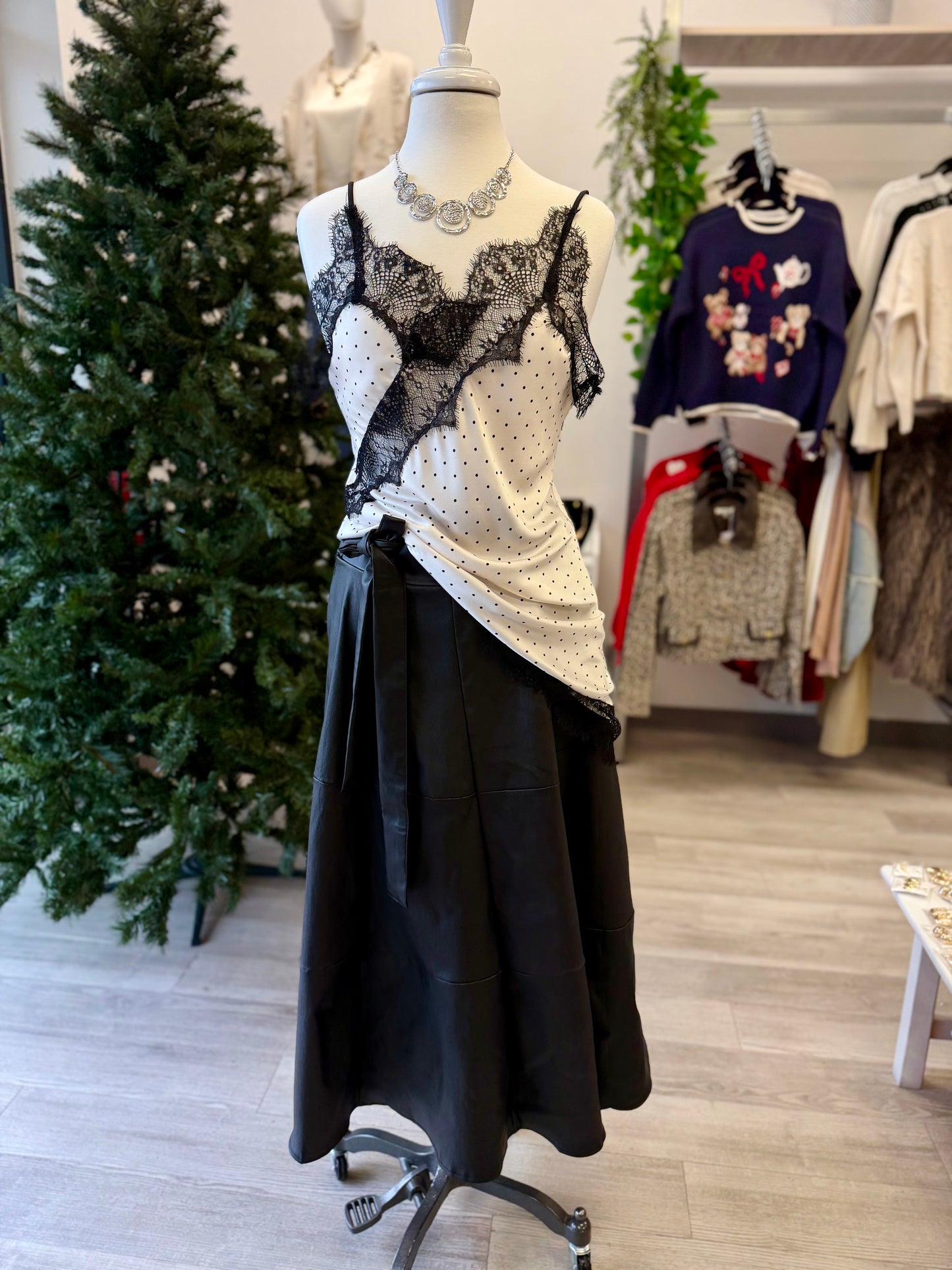 Shadow luxe leather maxi skirt