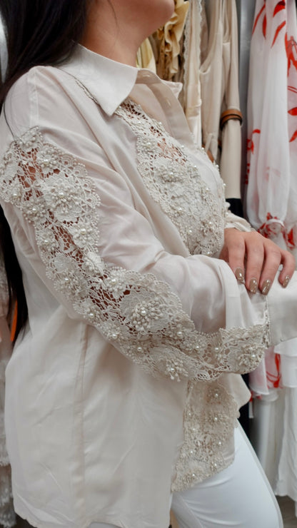 Lace Bloom Button Up