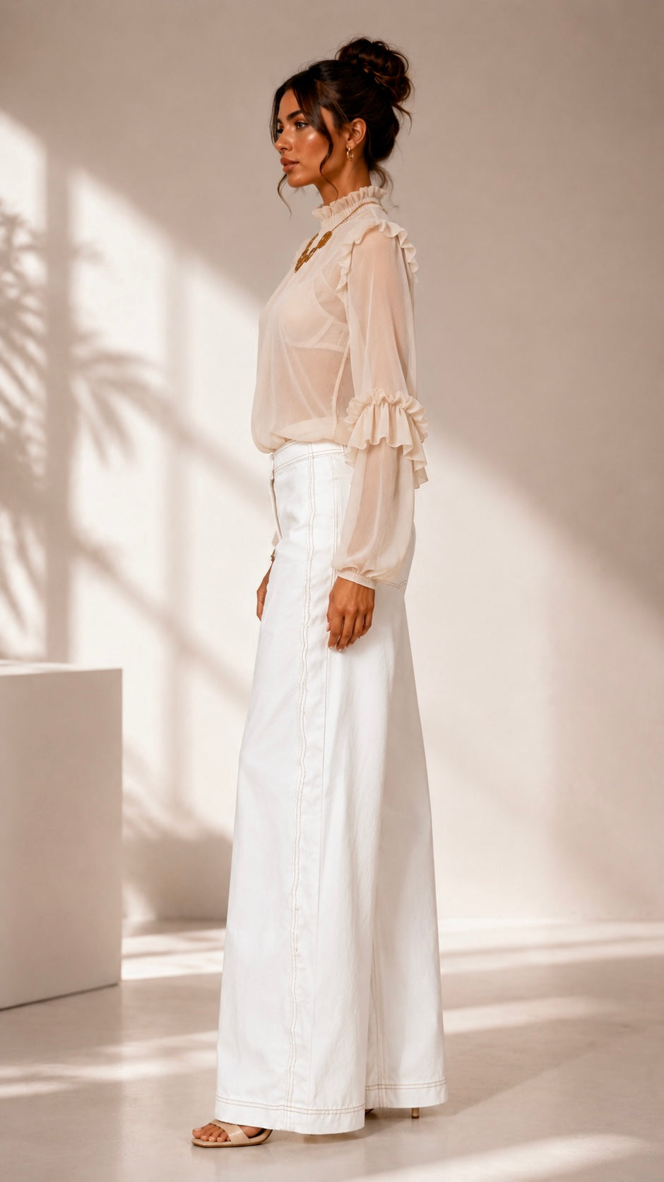 Tailored Wide Leg Pants