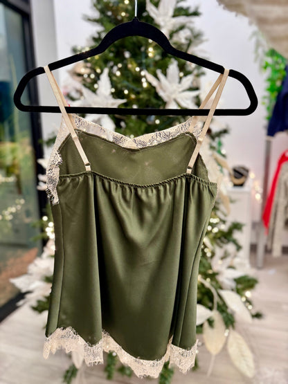 Sage lace camisole