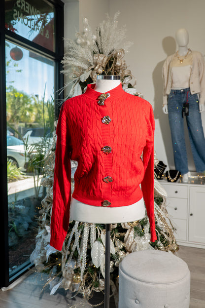 Golden berry cardigan