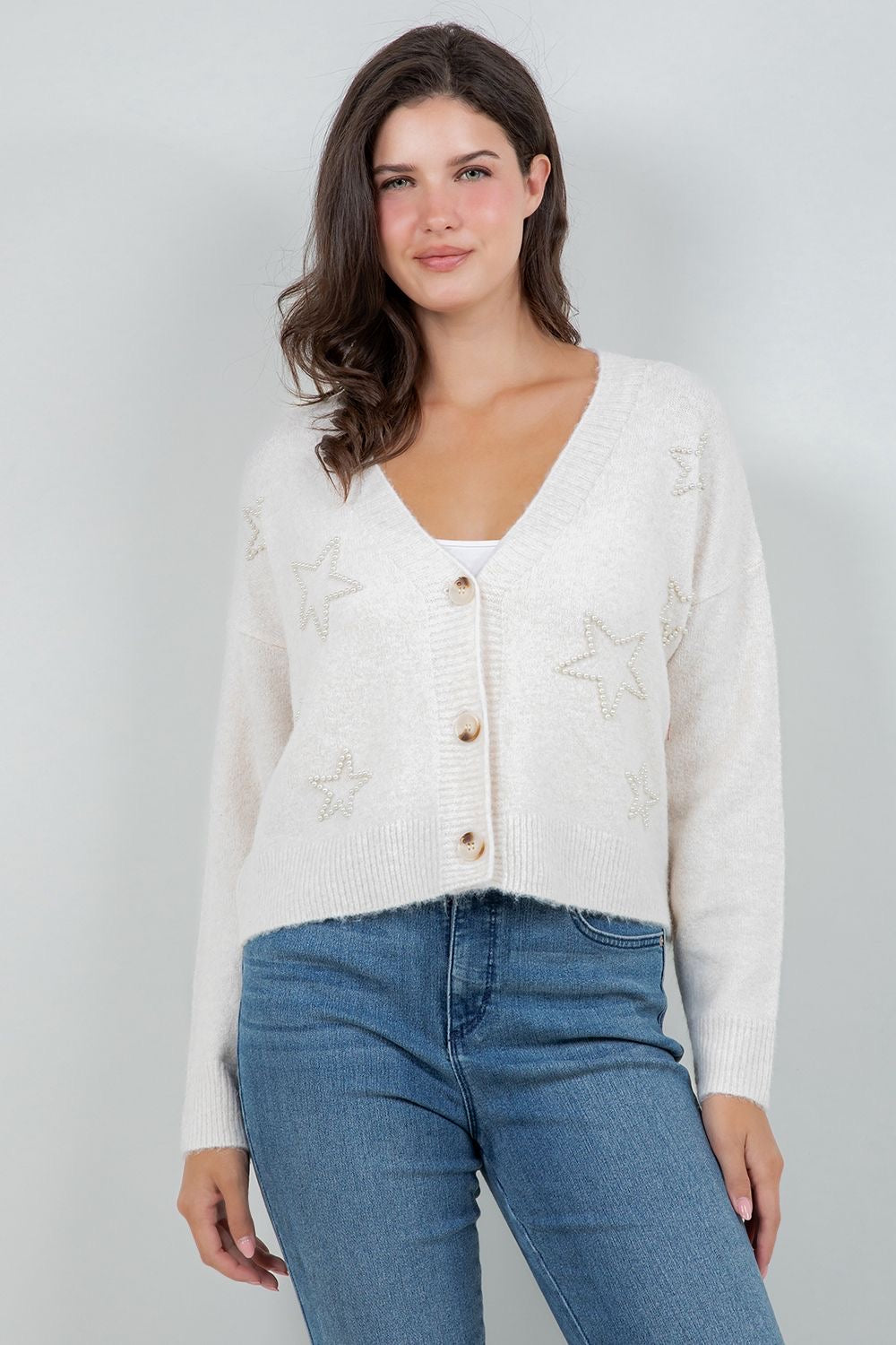 Pearl star knit cárdigan