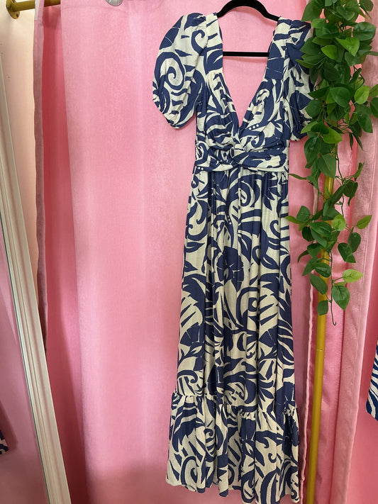 Vestido de manga corta estampado