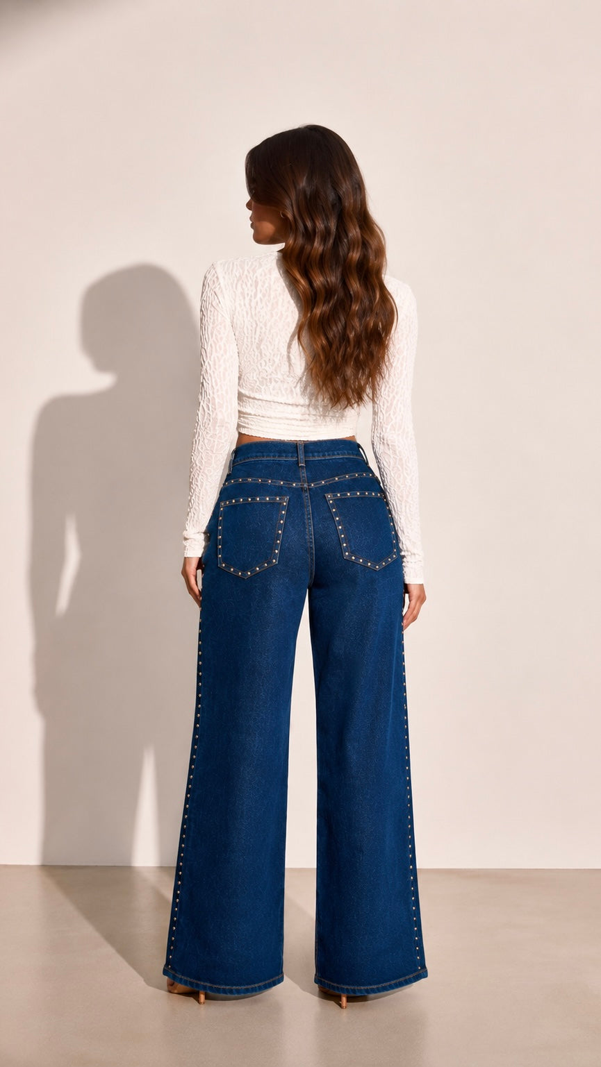 Silver stone Jean
