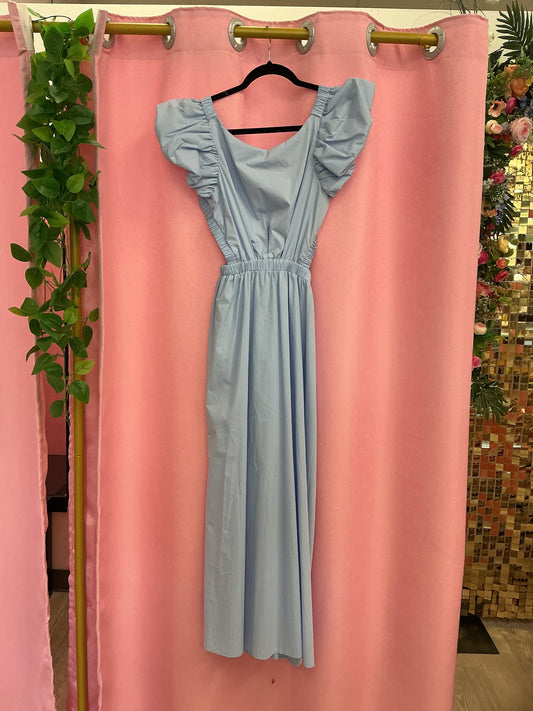 Vestido largo y espalda descubierta