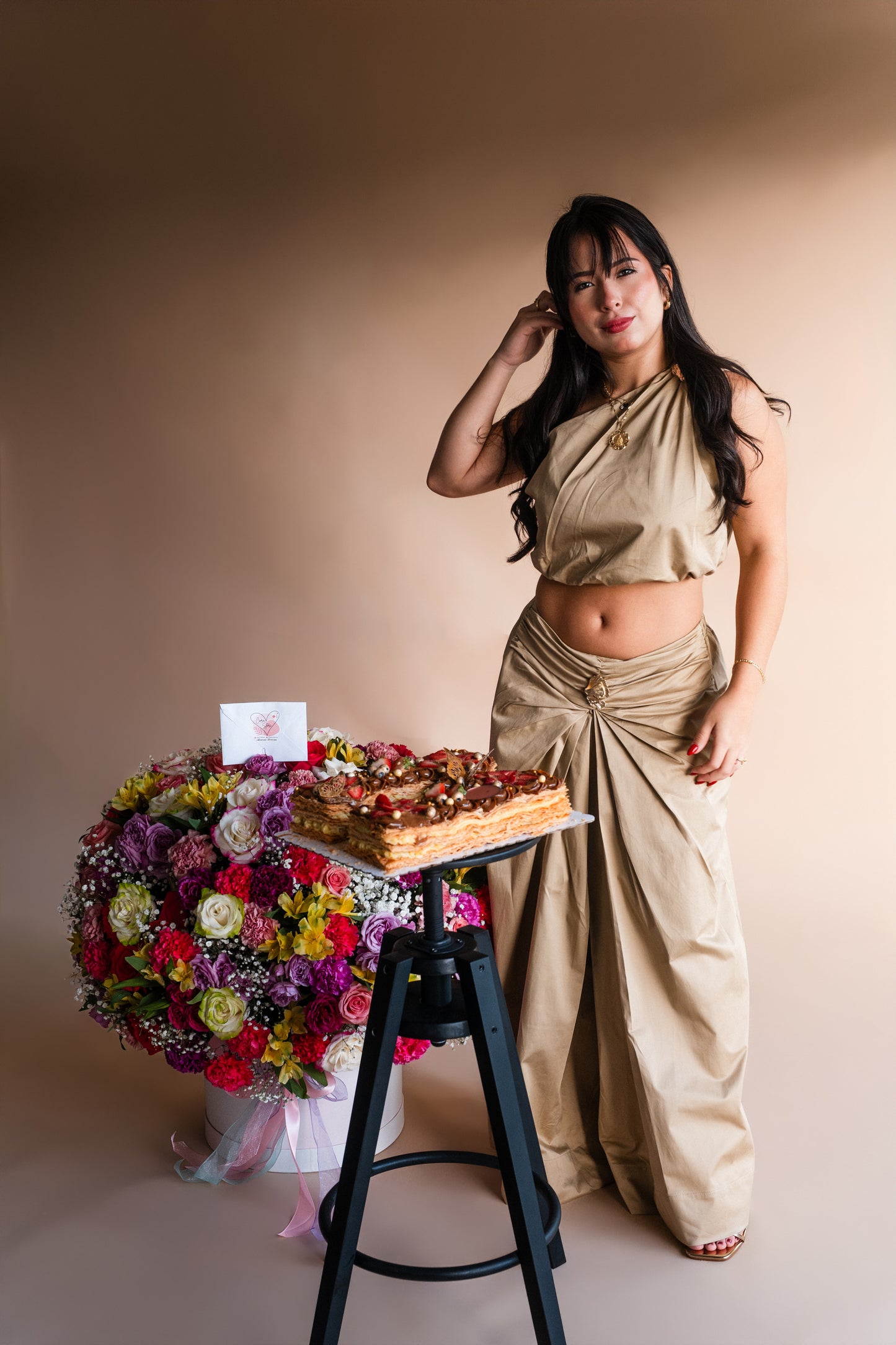 Set (top) y falda arena