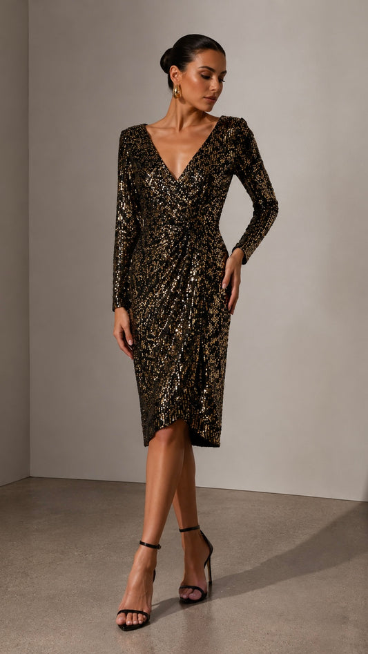 Midnight Gold Dress
