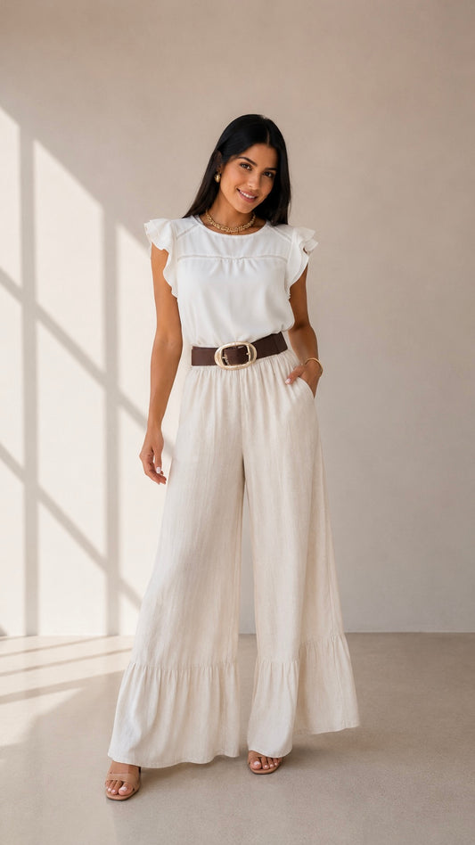 Cream Flow Pants
