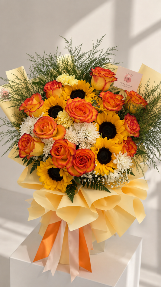 Honey Amber Garden Flower Arrangement
