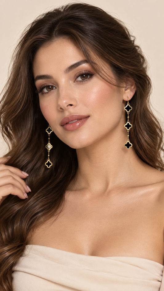 Black Clover Drop Earrings