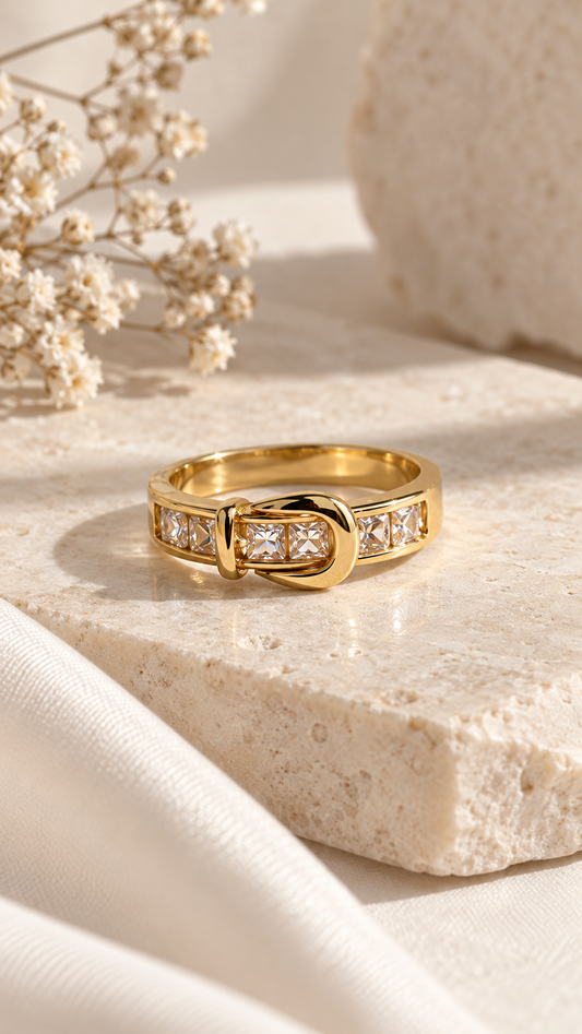 Línea De Diamante Ring
