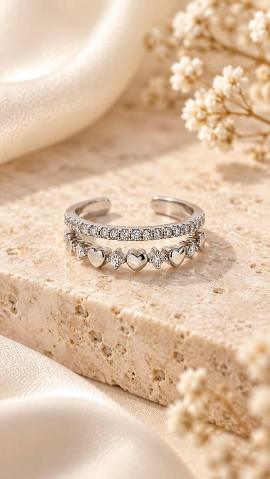 Double Heart Ring