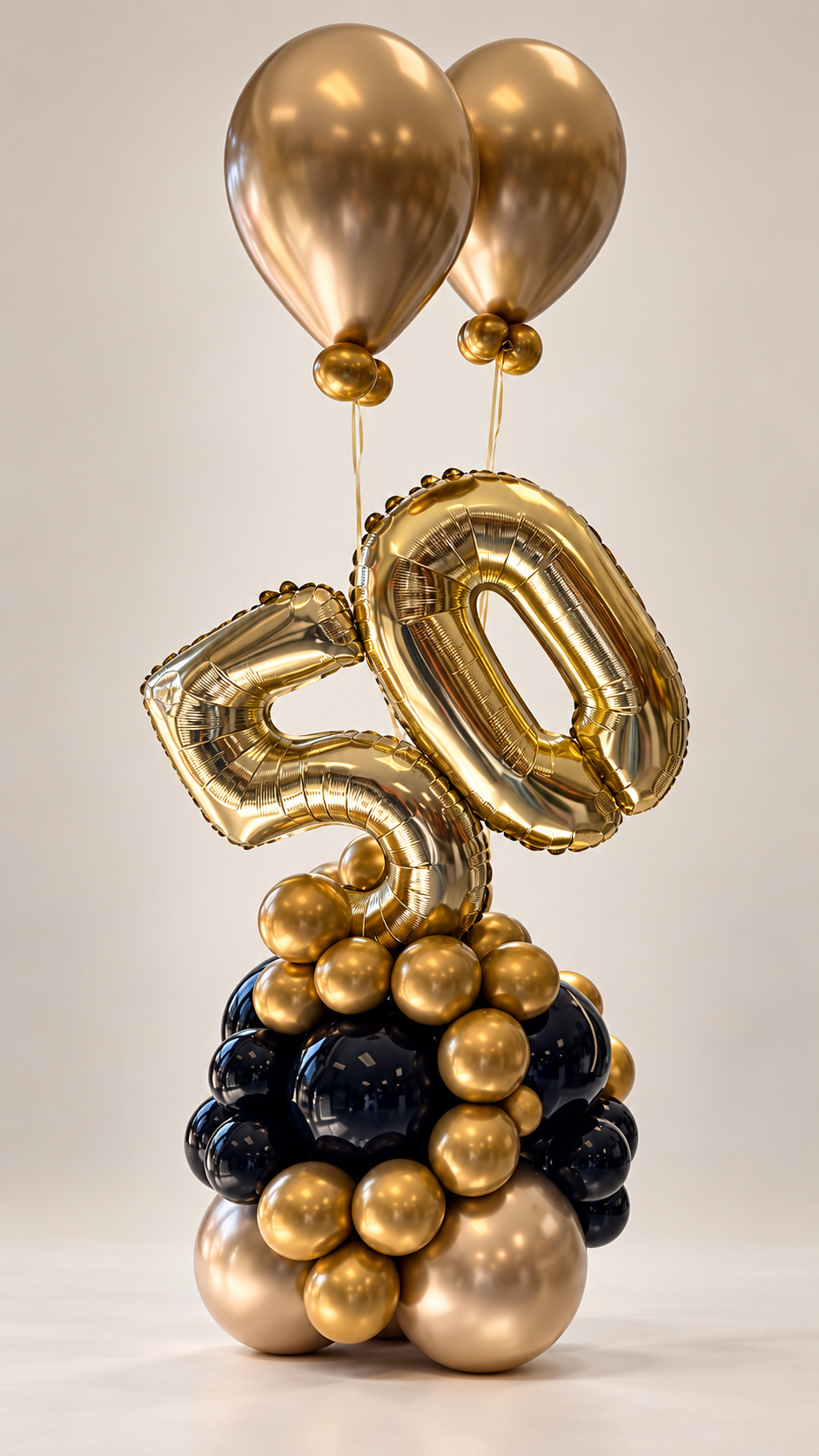 Golden Milestone Balloon Bouquet